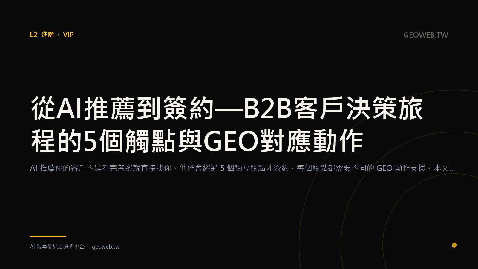 從 AI 推薦到簽約 — B2B 客戶決策旅程的 5 個觸點與 GEO 對應動作