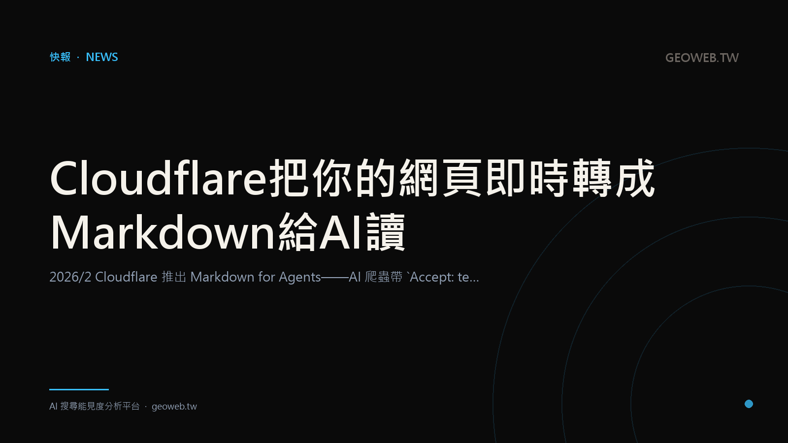 Cloudflare 把你的網頁即時轉成 Markdown 給 AI 讀